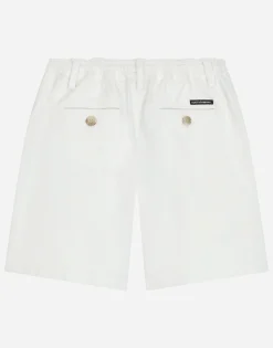 Garment-dyed gabardine shorts