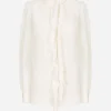 Georgette blouse with ruches