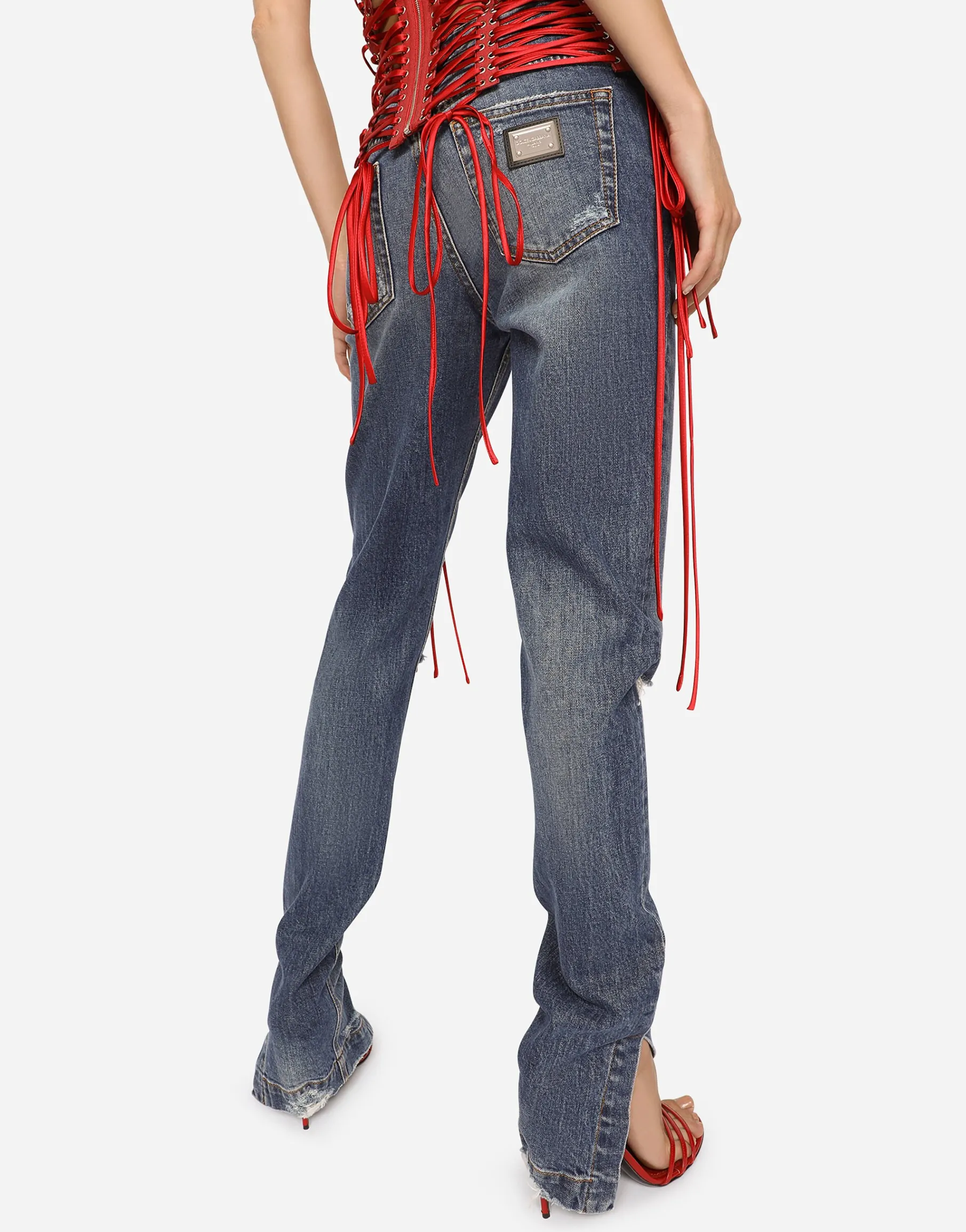 Girly jeans with ripped details