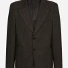 Glen plaid stretch jersey jacket