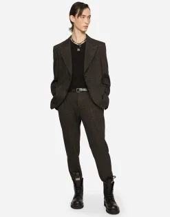 Glen plaid stretch jersey jacket