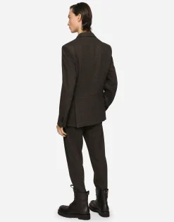 Glen plaid stretch jersey jacket