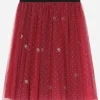 Glittery-print tulle skirt
