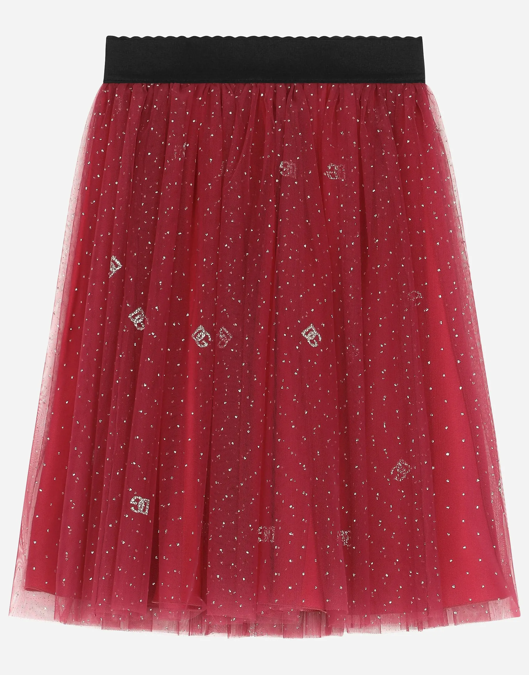 Glittery-print tulle skirt