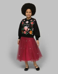 Glittery-print tulle skirt