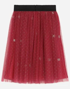 Glittery-print tulle skirt