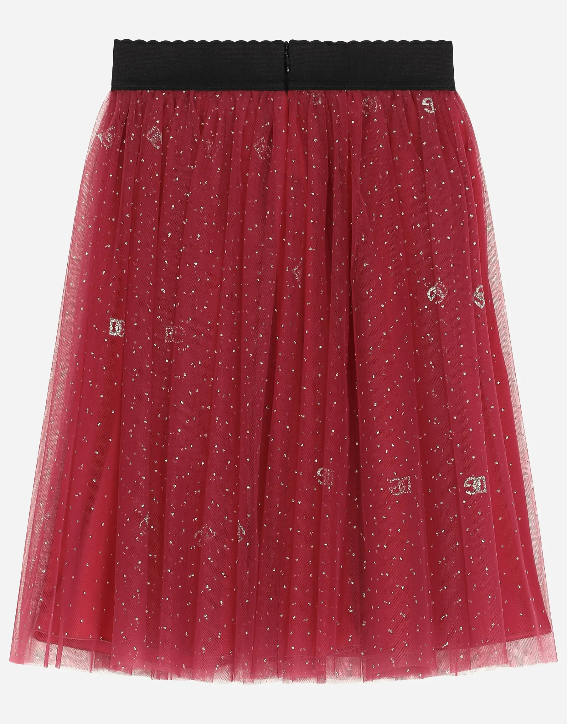 Glittery-print tulle skirt