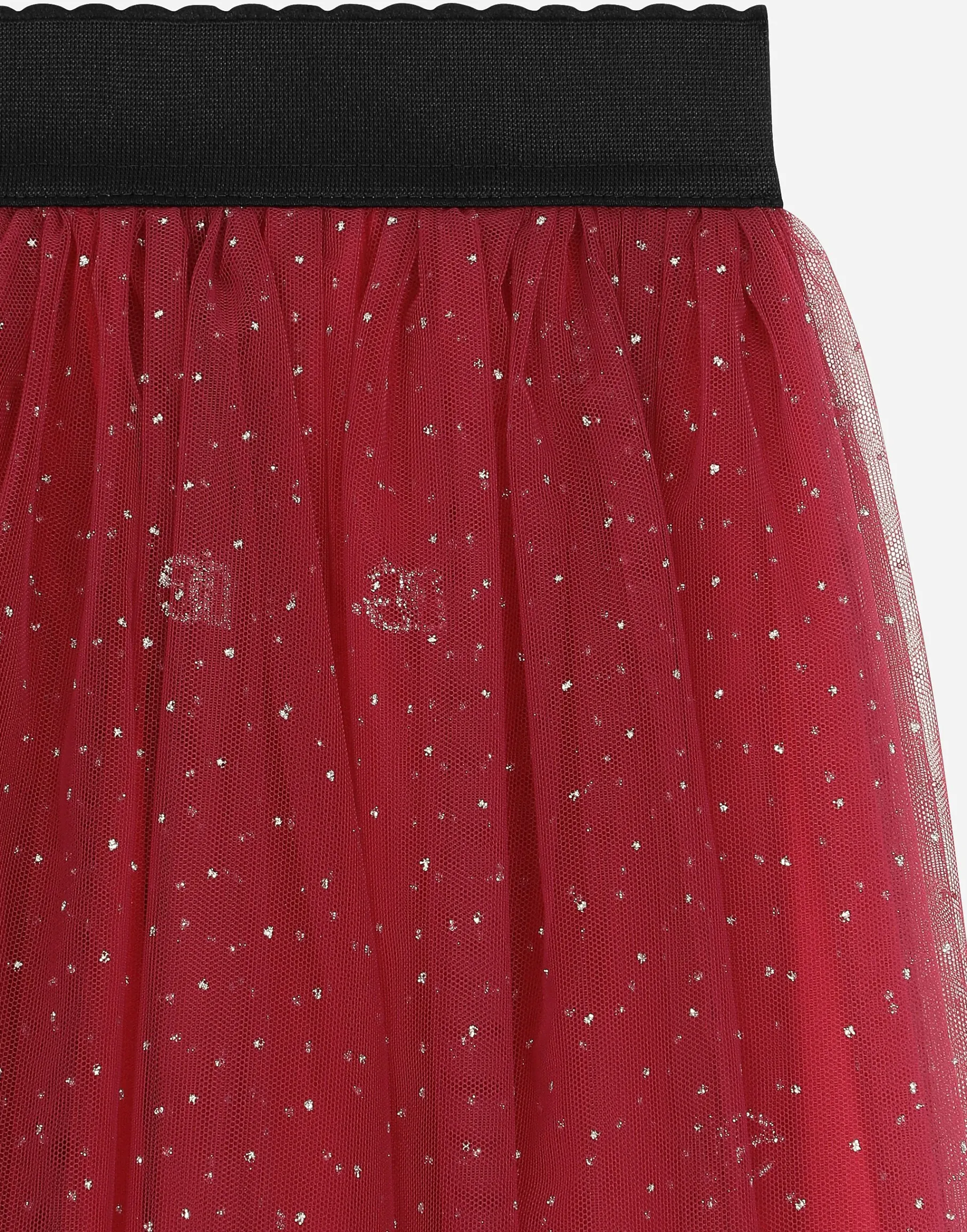 Glittery-print tulle skirt