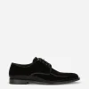 Glossy patent leather derby shoes