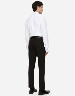 Gold fit tuxedo shirt in cotton poplin