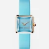 Gold watch with silk strap
