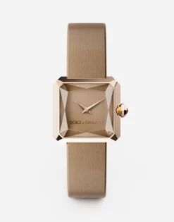 Gold watch with silk strap