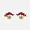 Good luck cufflinks in enamelled yellow gold