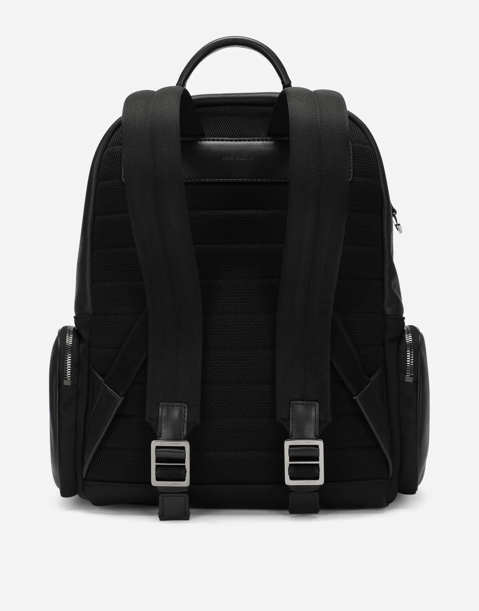 Grainy calfskin and nylon backpack