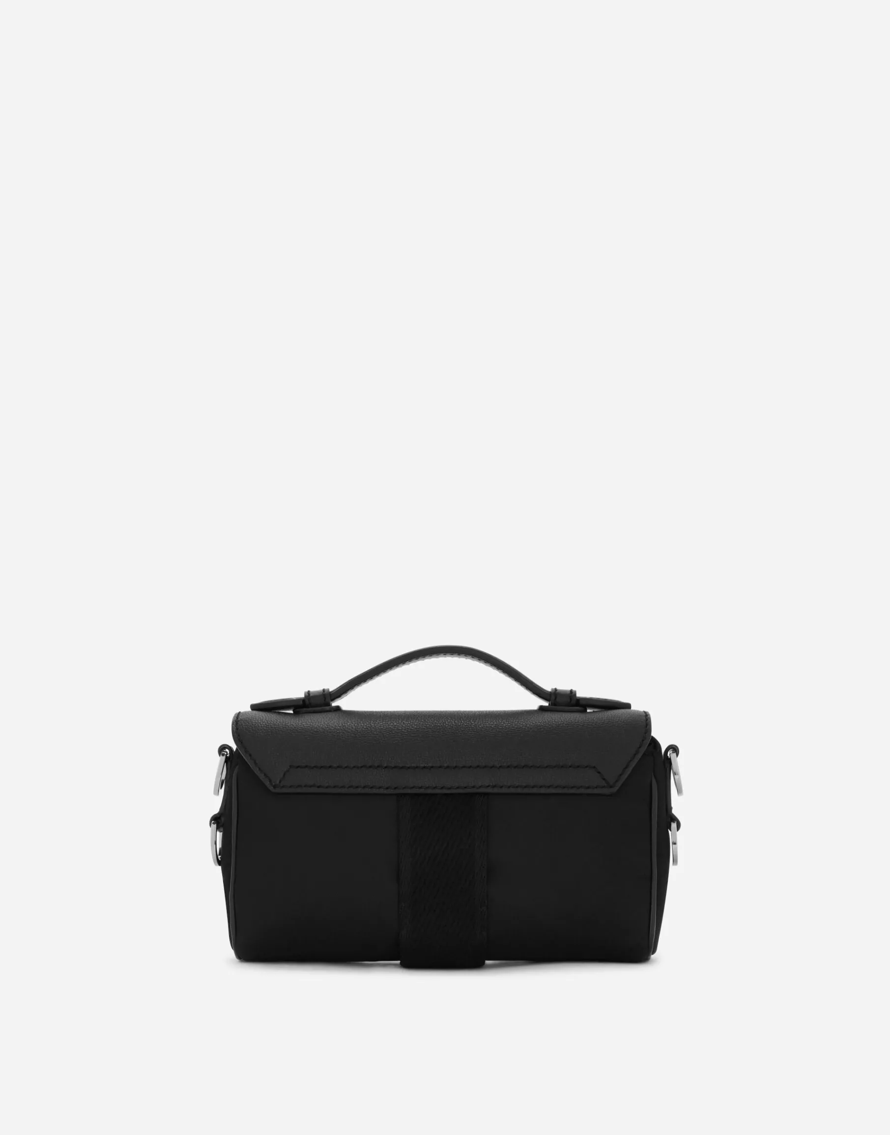 Grainy calfskin and nylon crossbody bag