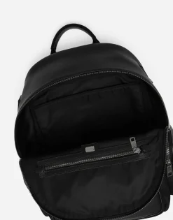 Grainy calfskin and nylon backpack