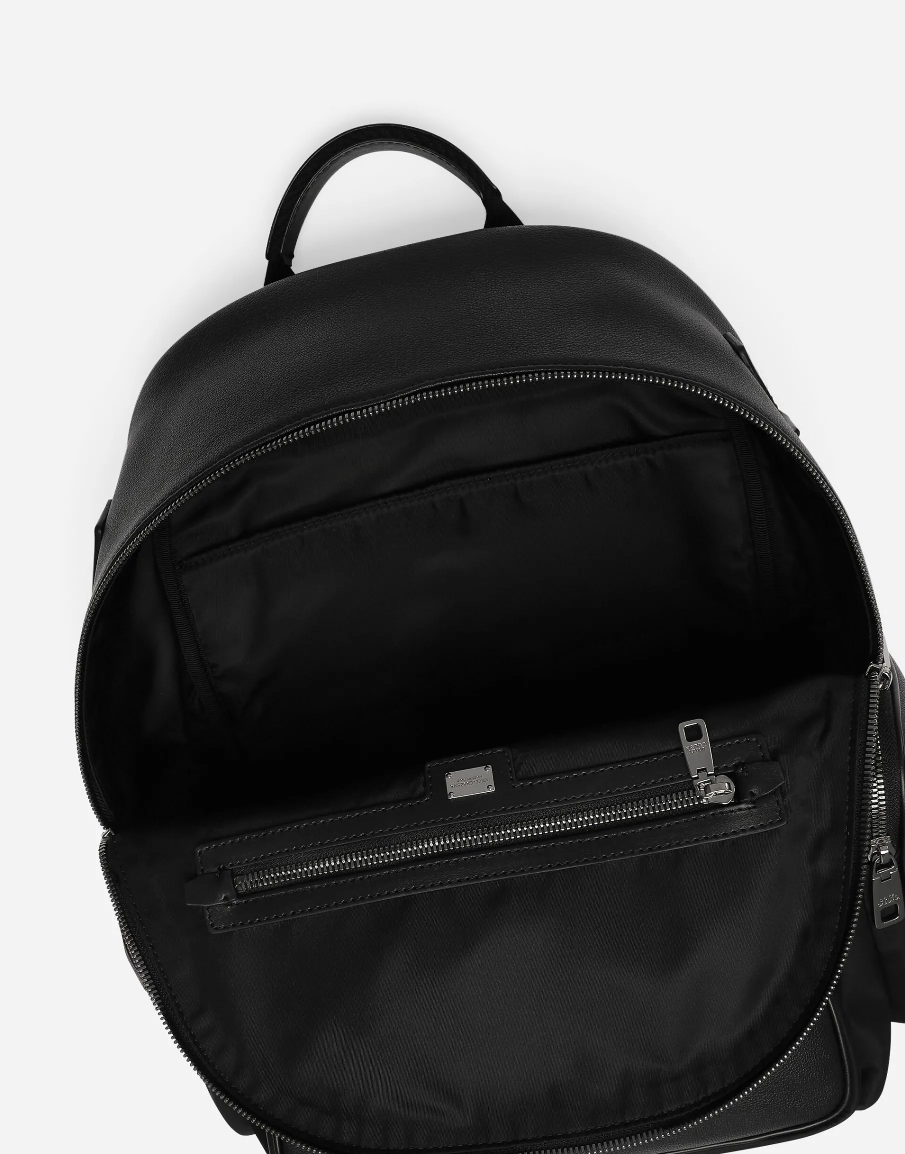 Grainy calfskin and nylon backpack