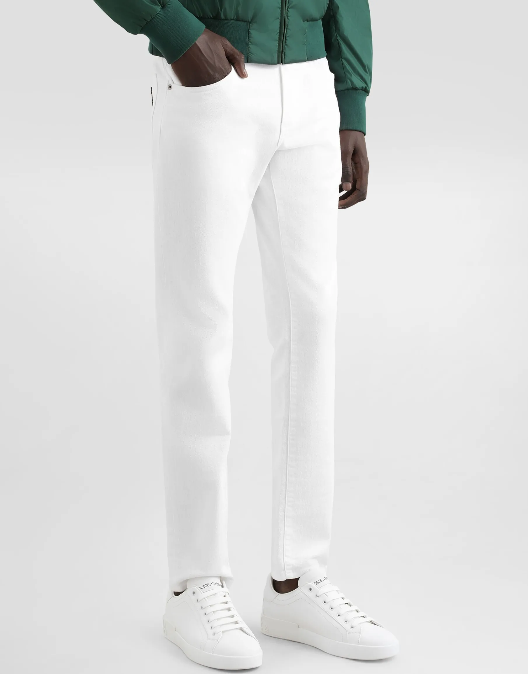 Gray wash skinny stretch jeans