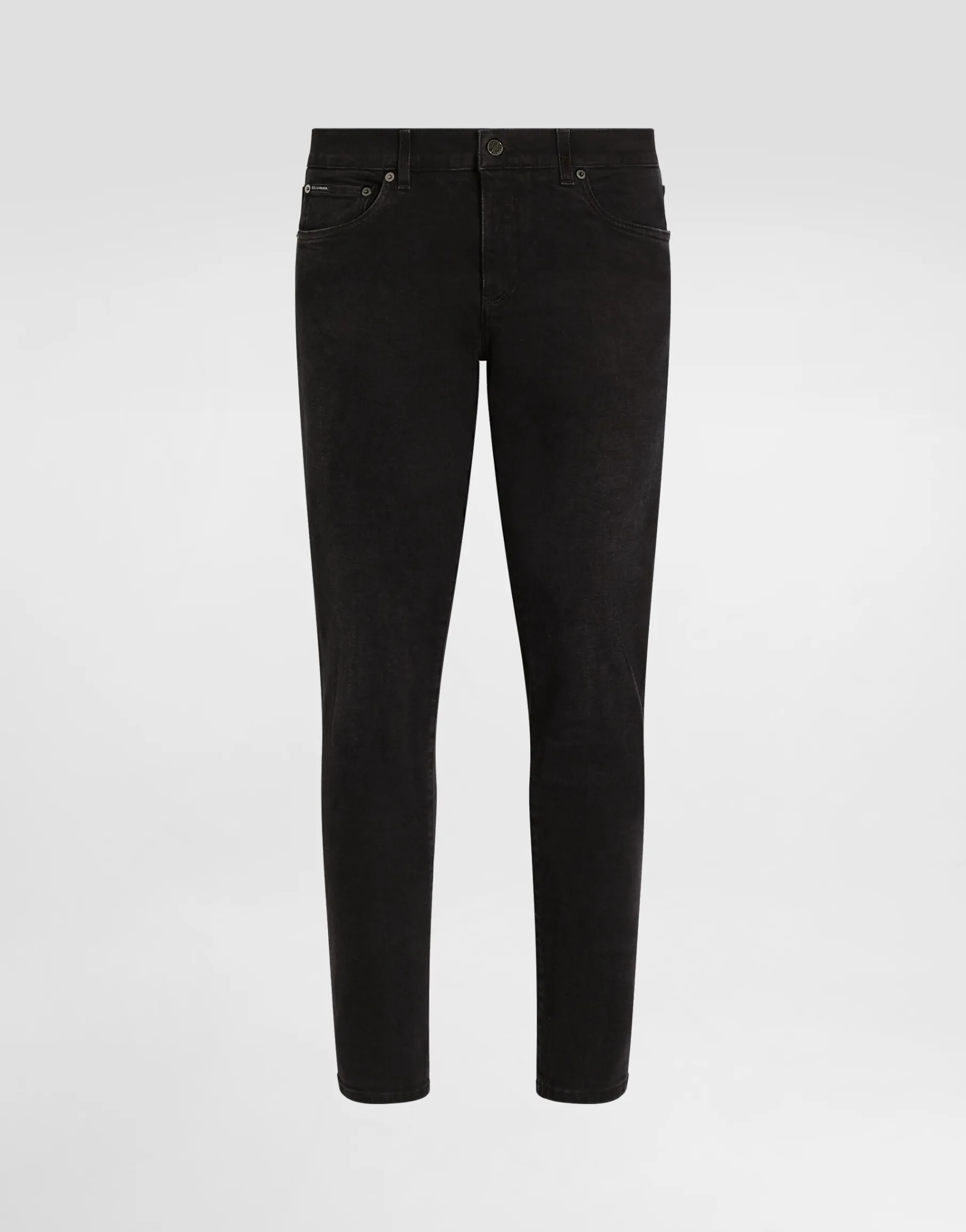 Gray wash slim-fit stretch jeans