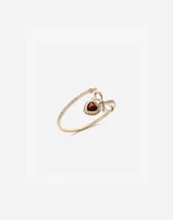 Heart yellow gold bracelet with heart, bow and pearl