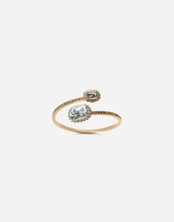 Heritage yellow gold bracelet with acquamarine and yellow sapphire