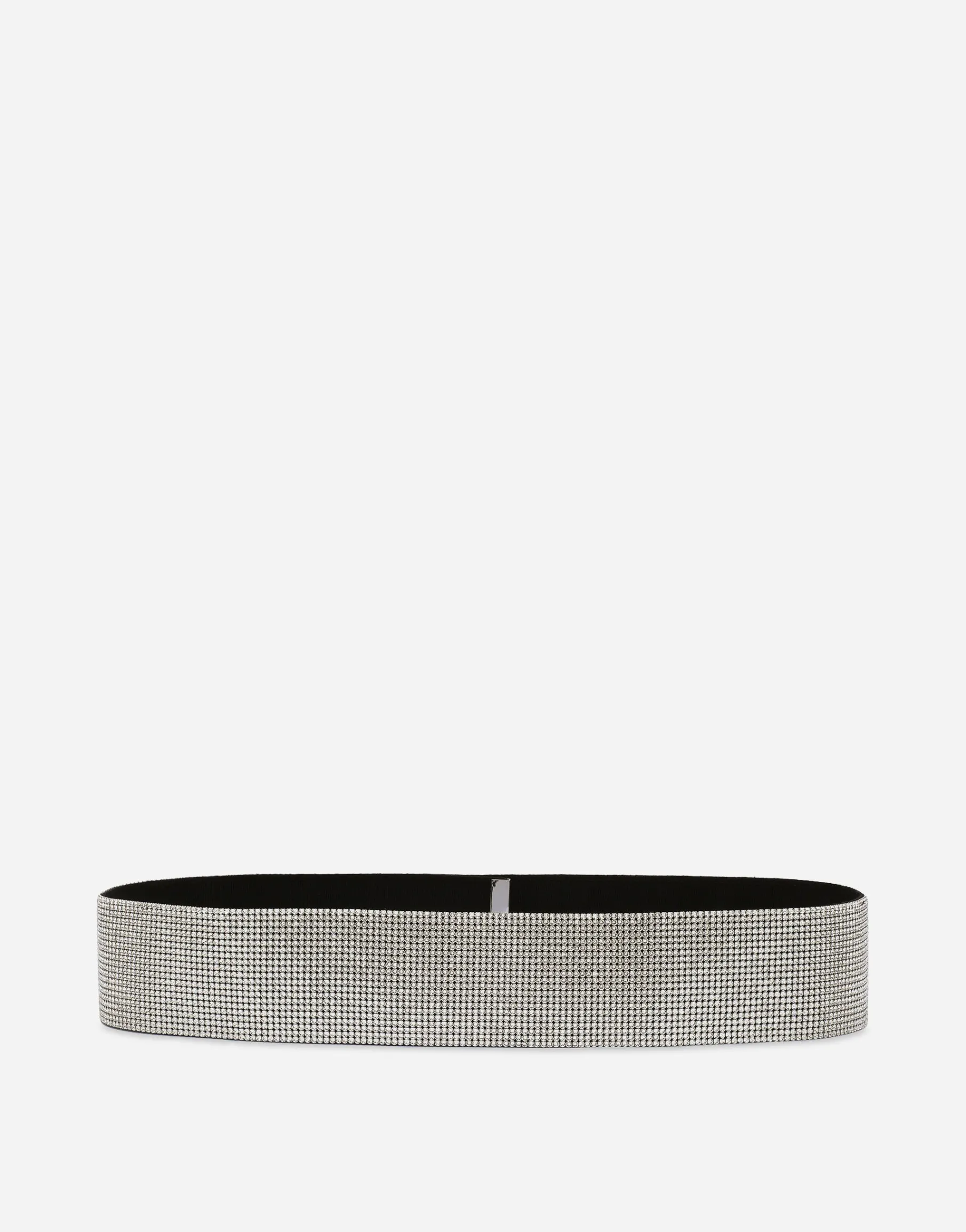 High-waist crystal mesh belt
