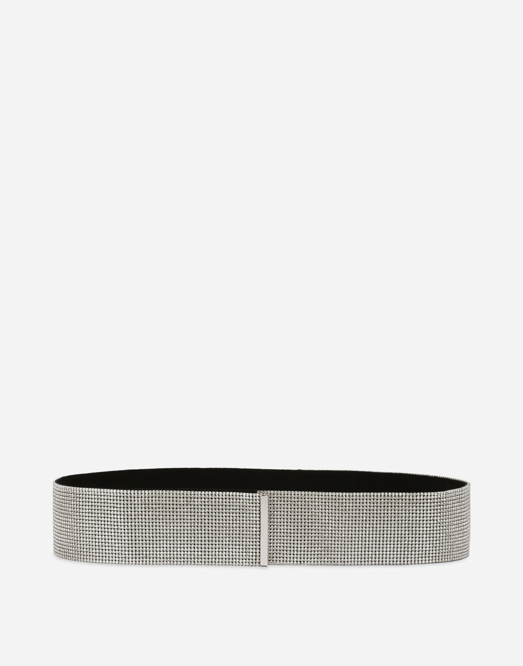 High-waist crystal mesh belt