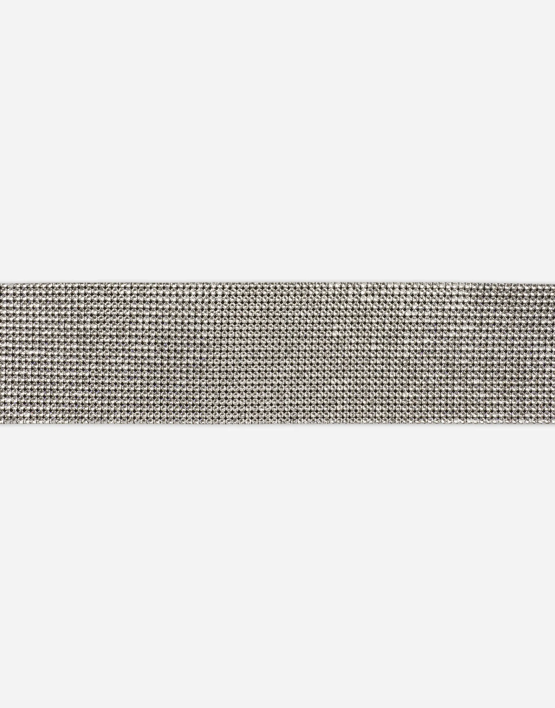 High-waist crystal mesh belt