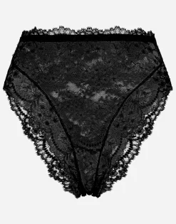 High-waisted Chantilly lace panties