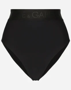 High-waisted jersey briefs with branded elastic
