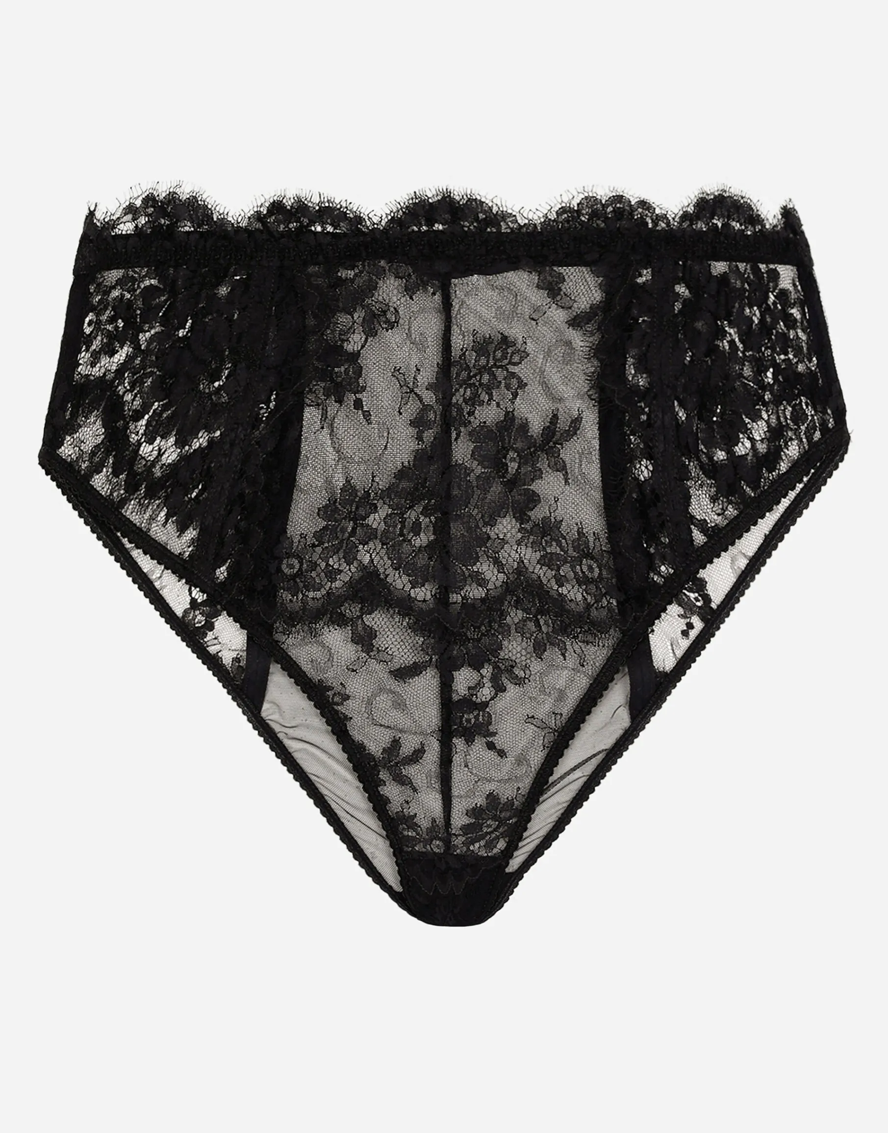 High-waisted lace briefs