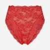 High-waisted lace briefs