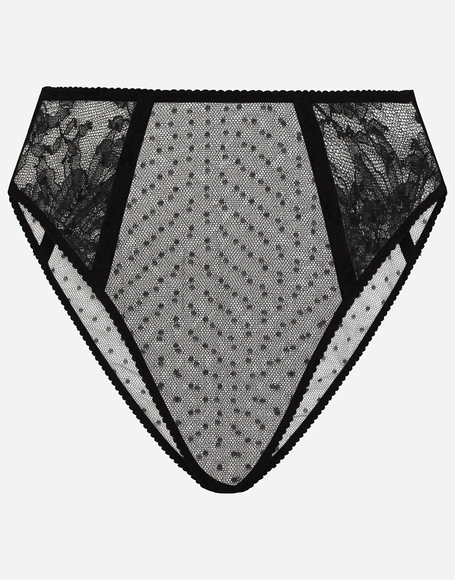 High-waisted lace briefs