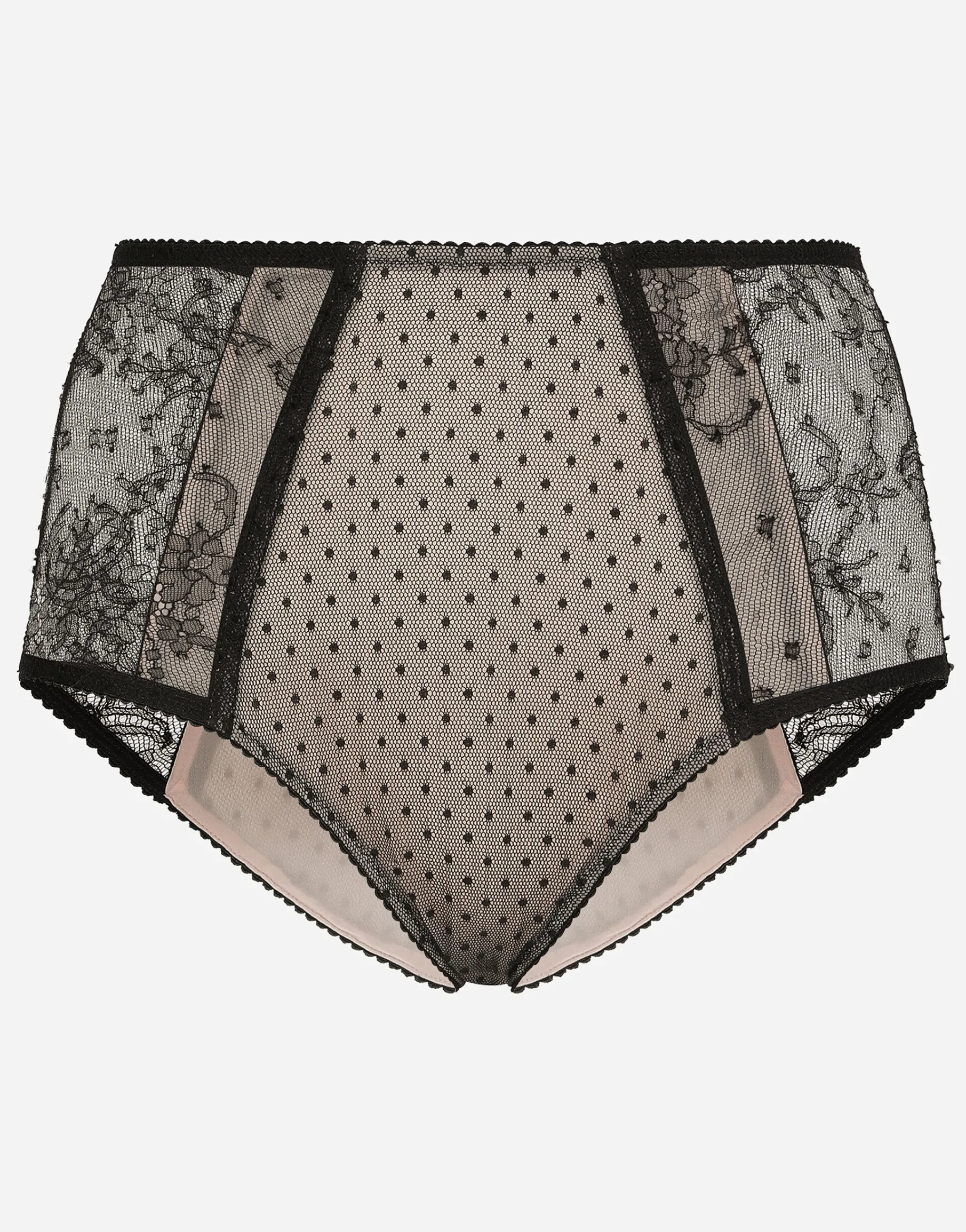 High-waisted lace briefs