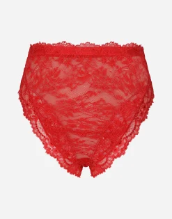 High-waisted lace briefs