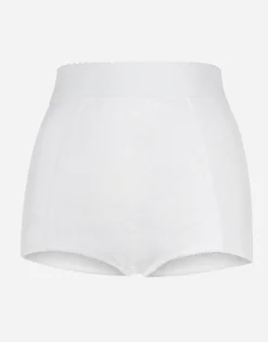 High-waisted shaper panties in jacquard and satin