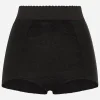 High-waisted shaper panties in jacquard and satin