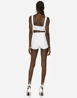 High-waisted shaper panties in jacquard and satin