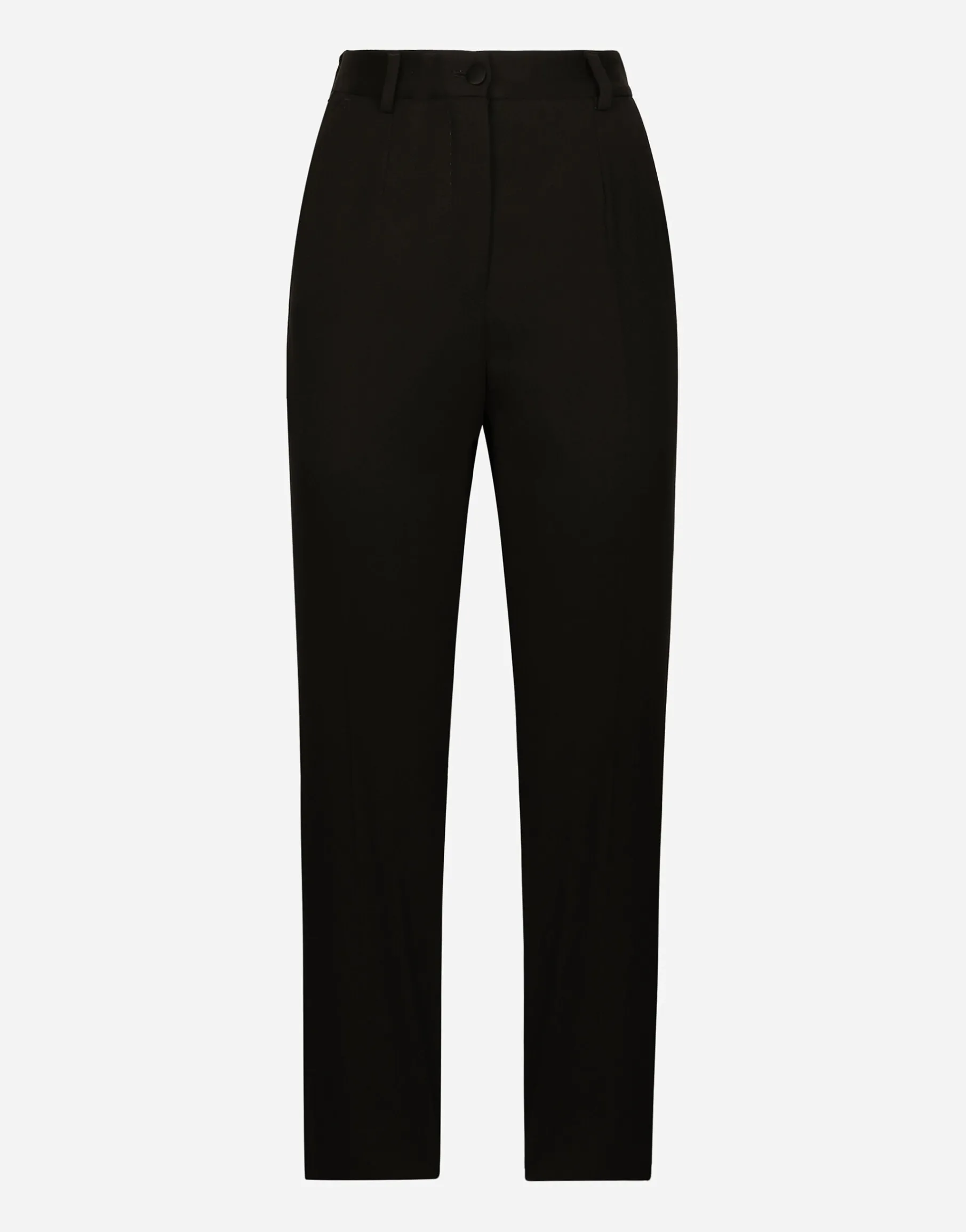 High-waisted wool gabardine cigarette pants
