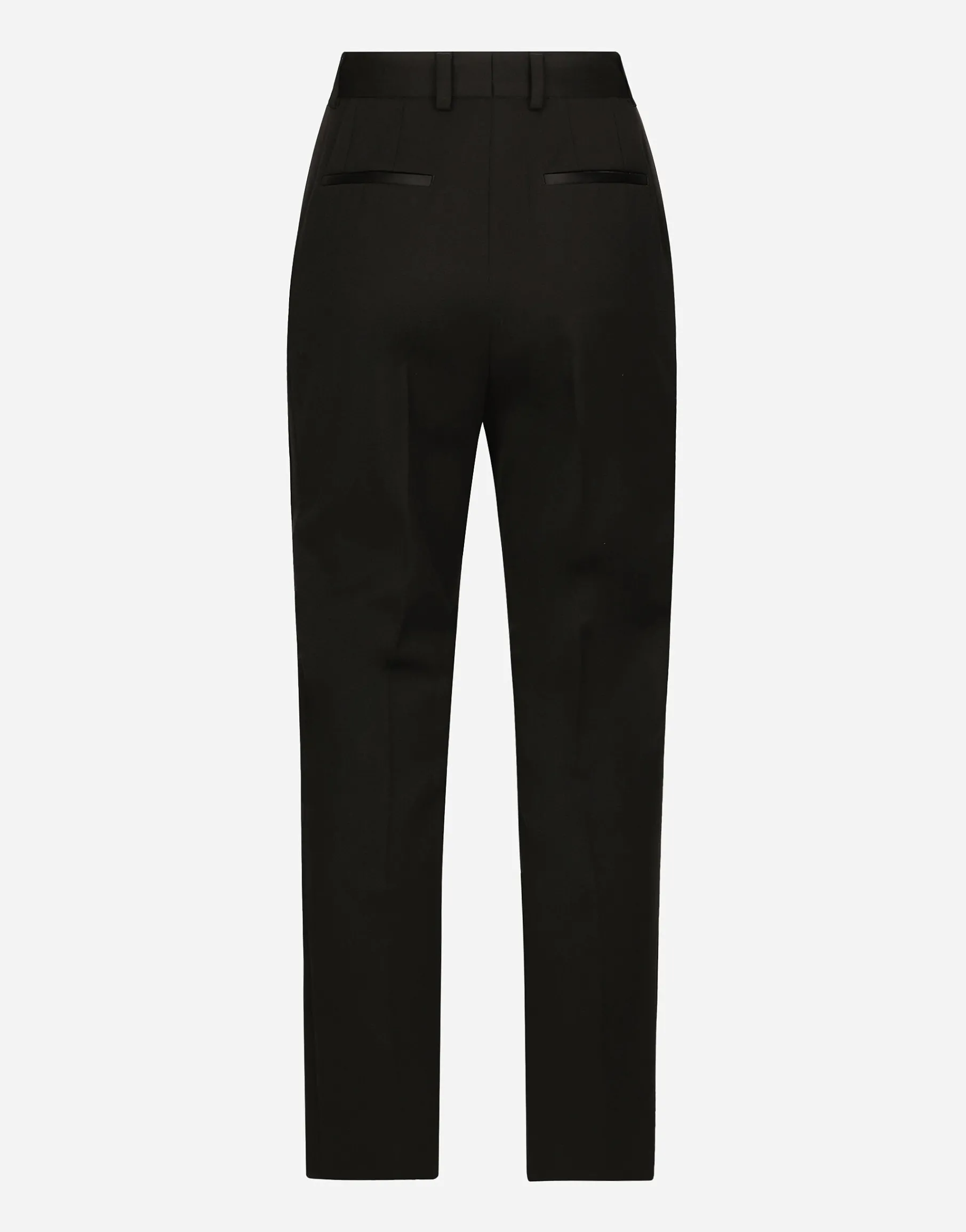 High-waisted wool gabardine cigarette pants