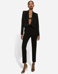 High-waisted wool pants