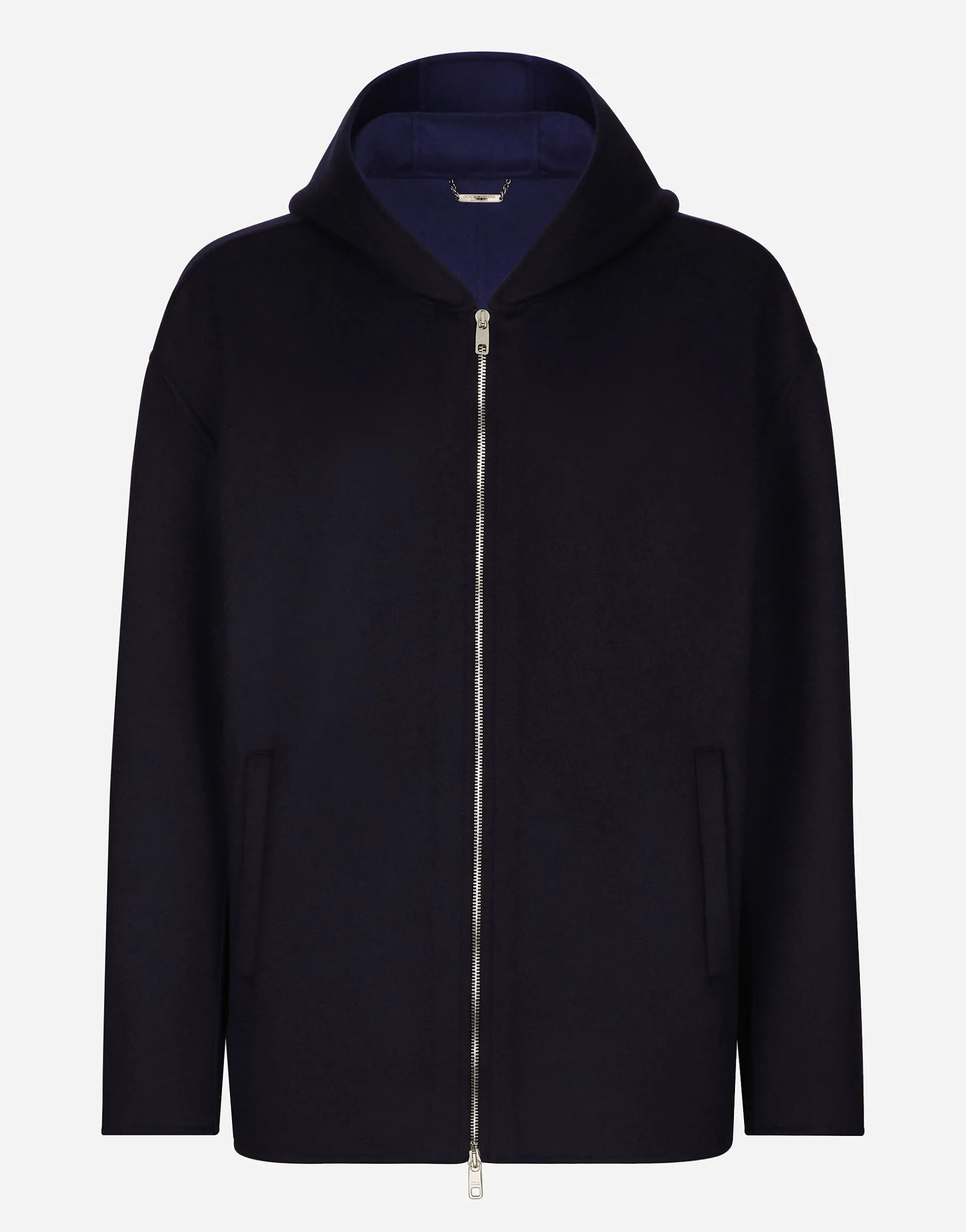 Hooded cashmere jacket