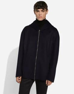 Hooded cashmere jacket