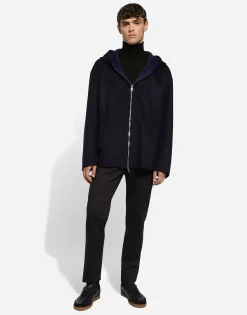 Hooded cashmere jacket