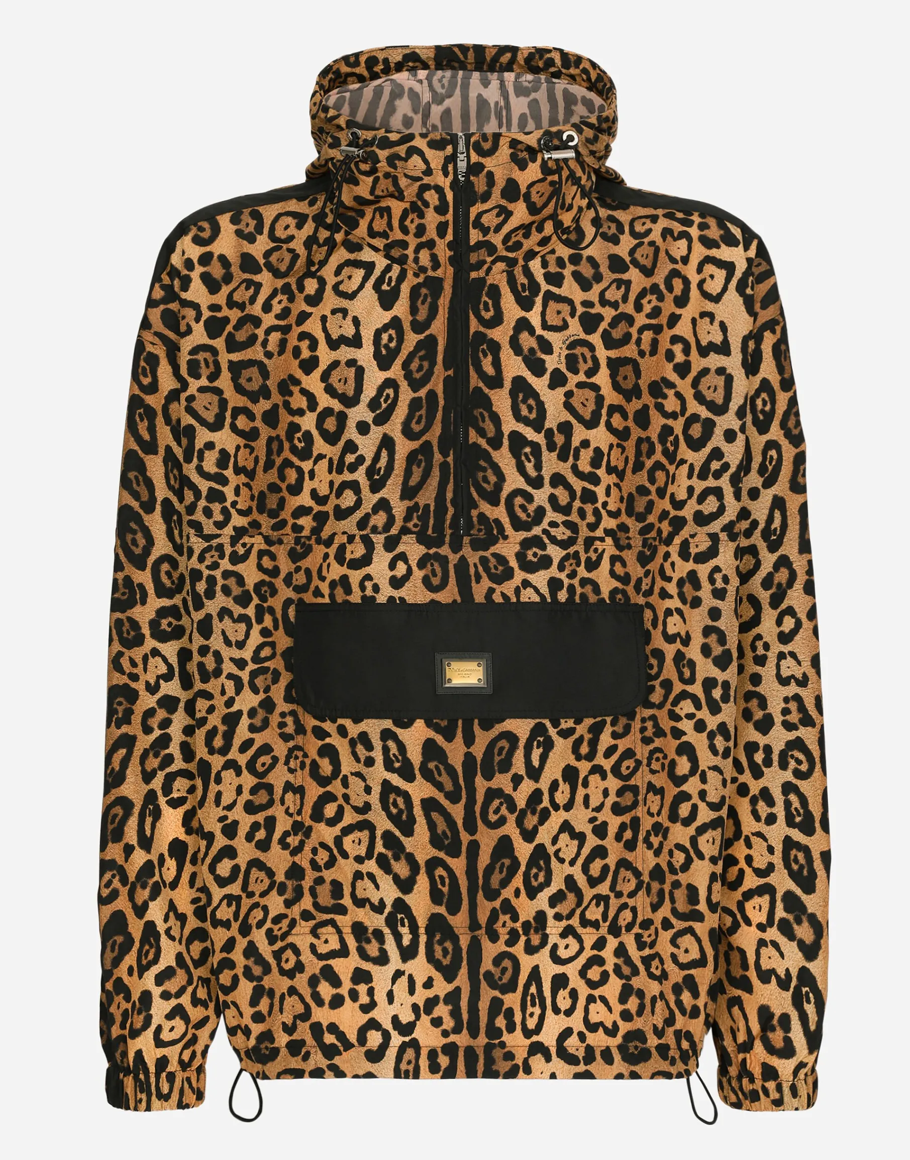 Hooded jacket with leopard-print Crespo