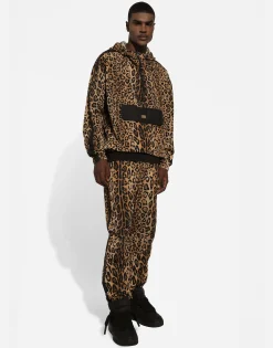 Hooded jacket with leopard-print Crespo