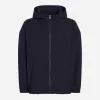 Hooded woolen jacket with tag