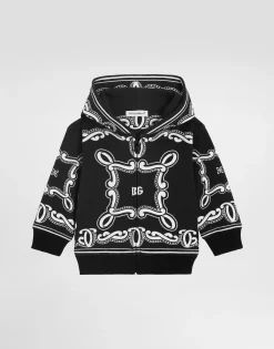 Hoodie with bandanna print
