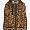Hoodie with leopard-print Crespo and tag