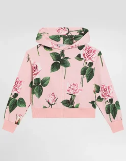 Hoodie with rose print